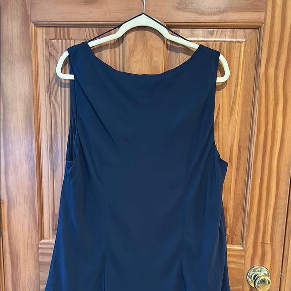 Elegant Navy Blue Layered Dress - Picture 6 of 6